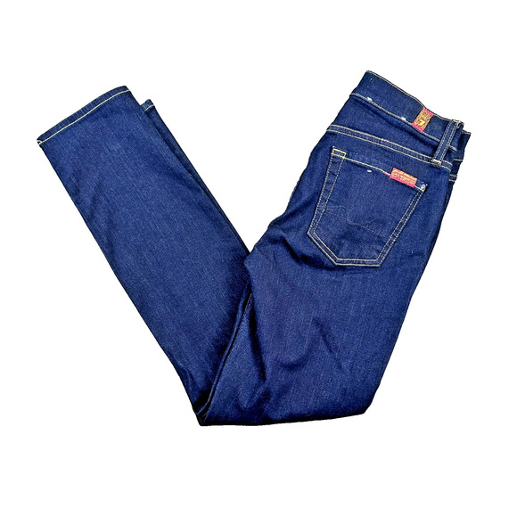 Womens 7 Seven for All Mankind Roxanne Jeans Sz 24 Dark Wash Skinny Stretch - Picture 1 of 16